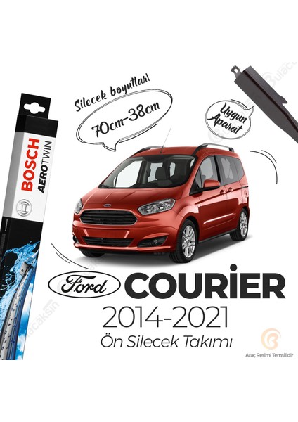 Bosch Aerotwin Muz Silecek Takımı Ford Courier 2014-2021 ile Uyumlu