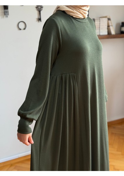 Yandan Büzgülü Fitilli Örme Elbise 9922 fiyatları