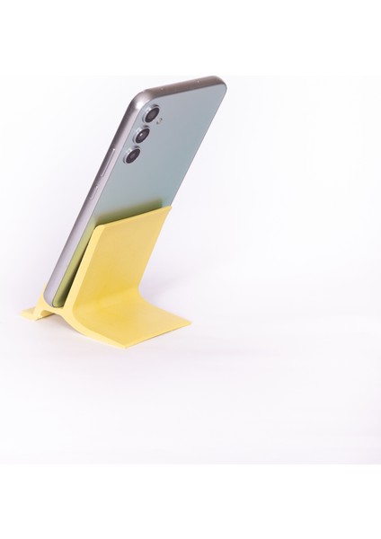 3D Baskı Telefon Standı Sarı Renk Masaüstü Minimal Tasarım Sabit Aparat Tutucu Organizer modelleri