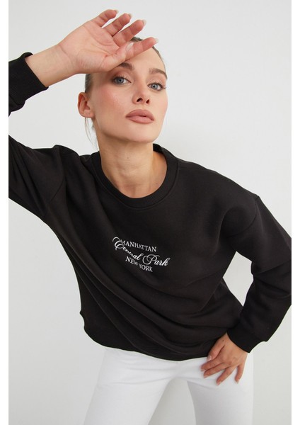 3 Iplik Manhattan Baskılı Bisiklet Yaka Sweatshirt fiyatları