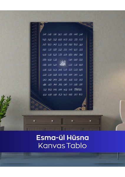 Esma-Ül Hüsna Islami Kanvas Tablo | Dini Duvar Dekoru & Ev Aksesuarı modelleri