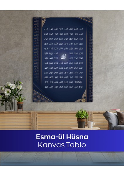 Esma-Ül Hüsna Islami Kanvas Tablo | Dini Duvar Dekoru & Ev Aksesuarı fırsatları