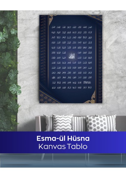 Esma-Ül Hüsna Islami Kanvas Tablo | Dini Duvar Dekoru & Ev Aksesuarı indirimleri