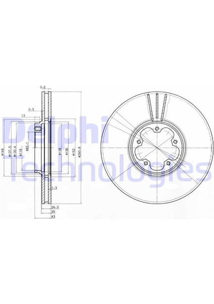 Delphı BG3504 - Ön Fren Aynası Transit V184 00 Arkadan Çekişli 294×24.3X5DLXHAVALI