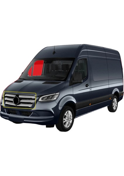 Mercedes Sprinter W907 Krom Ön Panjur 6 Parça Geniş Model 2018 ve Sonrası modelleri