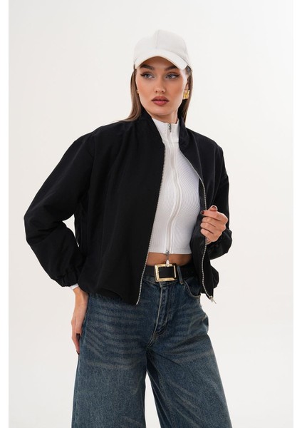 Hakim Yaka Fermuarlı Beli Lastikli Siyah Mont SRP1190 fiyatları