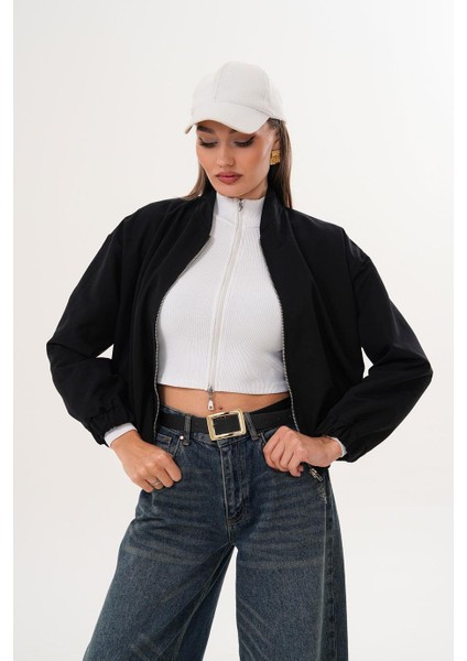 Hakim Yaka Fermuarlı Beli Lastikli Siyah Mont SRP1190 modelleri