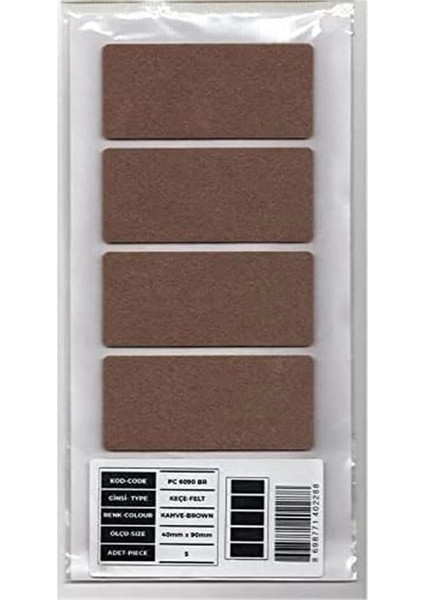 Mobilya Altı Zemin Koruyucu Keçe 45 * 90MM fiyatları