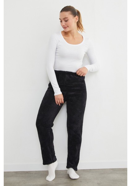Beli Lastikli Pelüş Pijama Altı