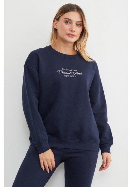 3 Iplik Manhattan Baskılı Bisiklet Yaka Sweatshirt fiyatları