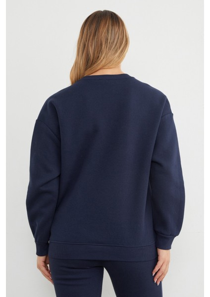 3 Iplik Manhattan Baskılı Bisiklet Yaka Sweatshirt indirimleri