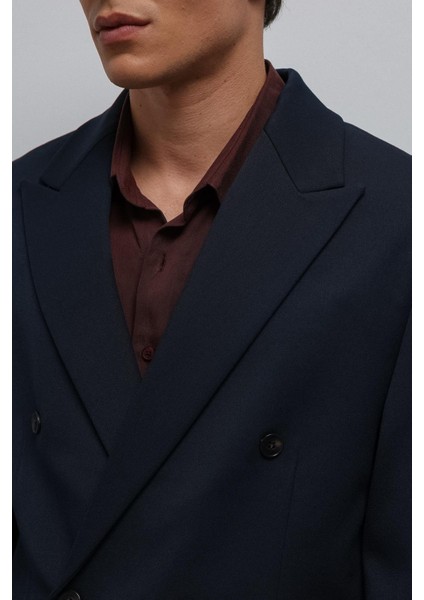 Lacivert Kruvaze Relax Crop Fit Blazer Ceket fırsatları