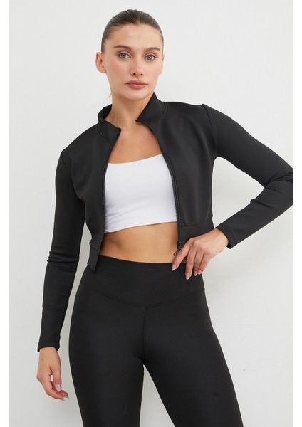 Dik Yaka Fermuarlı Dalgıç Kumaş Spor Ceket modelleri