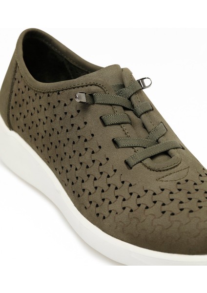 105550.SZ5FX Haki Kadın Dolgu Ayakkabı