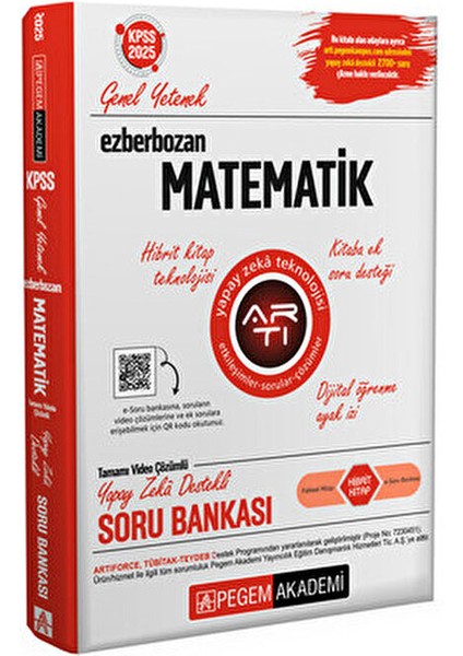 Pegem Akademi 2025 KPSS Genel Yetenek Genel Kültür Ezberbozan Matematik Kitabı 480 Sayfa fiyatları