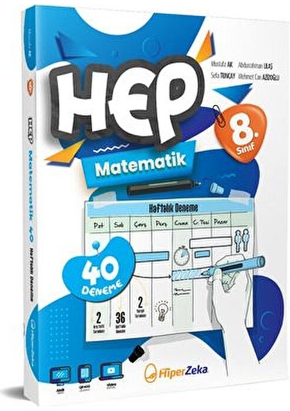 Hiper Zeka 8. Sınıf Haftalık Hep Matematik Deneme Seti LGS Uyumlu 40 Deneme fiyatları