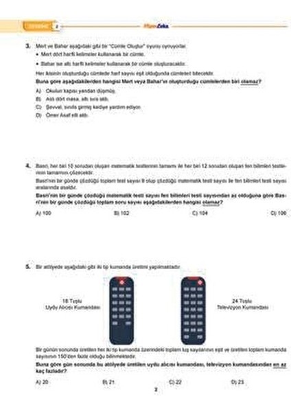 Hiper Zeka 8. Sınıf Haftalık Hep Matematik Deneme Seti LGS Uyumlu 40 Deneme