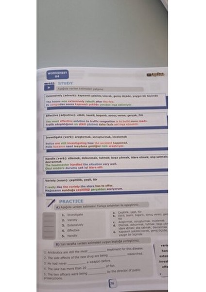 YDT YKS Dil Kendi Kendine Kelime Kitabı Üniversite Hazırlık 264 Sayfa