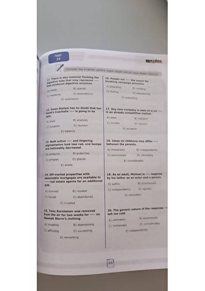 YDT YKS Dil Kendi Kendine Kelime Kitabı Üniversite Hazırlık 264 Sayfa