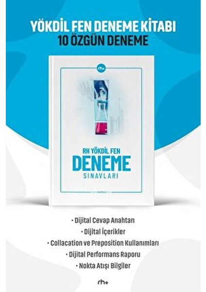 YÖKDİL Fen Bilimleri Deneme Sınavları Ciltli 220 Sayfa Mesleki Hazırlık modelleri