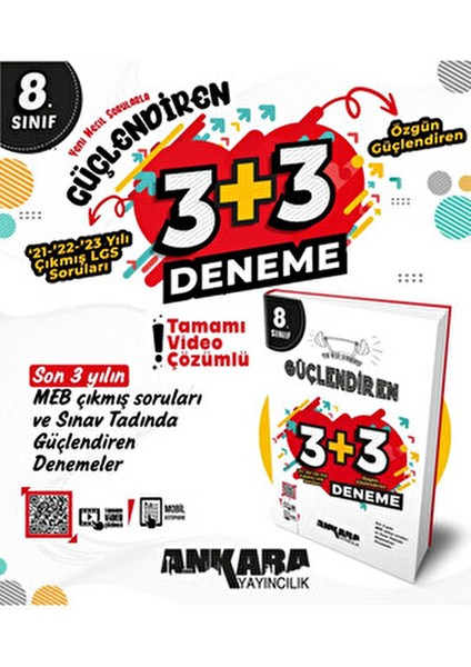 8. Sınıf Güçlendiren 3+3 Deneme Özgün Sorularla 192 Sayfa modelleri