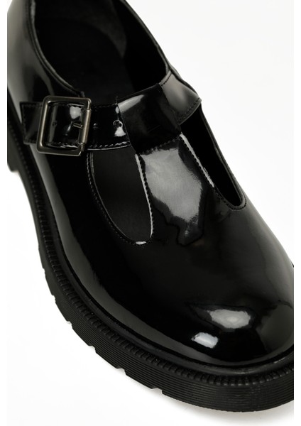 25K-2105 5pr Siyah Kadın Oxford Ayakkabı