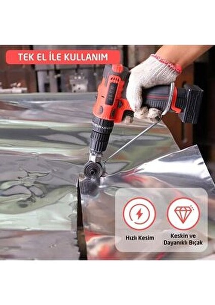 Metal Plaka ve Sac Kesme Aparatı Şarjlı Matkap