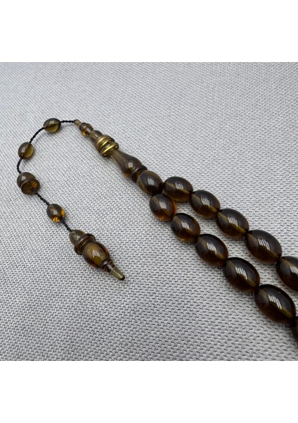 Usta Işçilikli Hakkalı Özel Imameli Buğulu Sıkma Kehribar Tespih