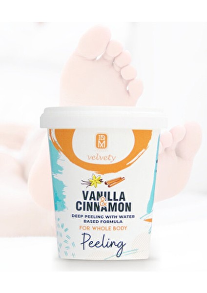 Velvety Vanilya ve Tarçınlı Peeling 400 ml Kadınlar İçin Derinlemesine Temizlik Sağlar fırsatları