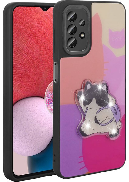 Galaxy A23 Kılıf Parlayan Kabartmalı Ikonik Figürlü Amas Silikon Kapak