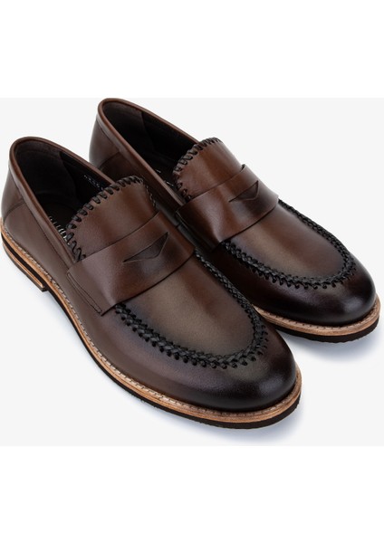 Erkek Hakiki Deri Kahverengi Loafer Ayakkabı 183 42551 Erk Ayk Y25 Kahve Dr/orgu fiyatları
