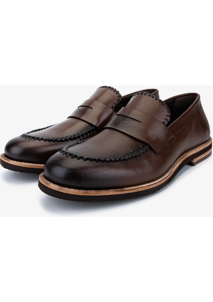 Erkek Hakiki Deri Kahverengi Loafer Ayakkabı 183 42551 Erk Ayk Y25 Kahve Dr/orgu fırsatları