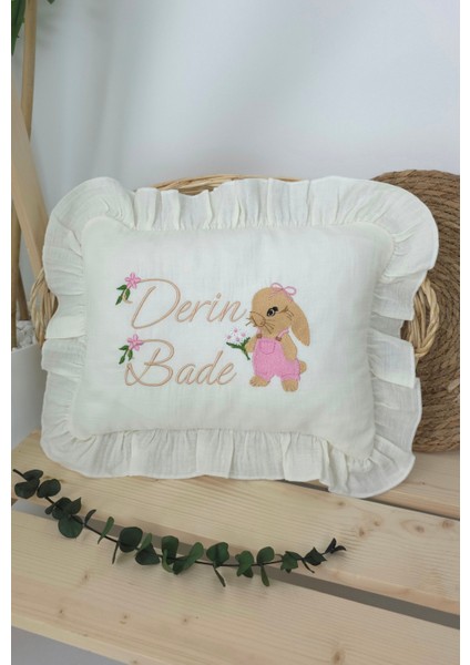 Müslin Yeni Doğan 4katlı Organik %100PAMUK Kişiye Özgü Nakışlı Hastane Çıkış Seti(Tavşan Model-3) fırsatları