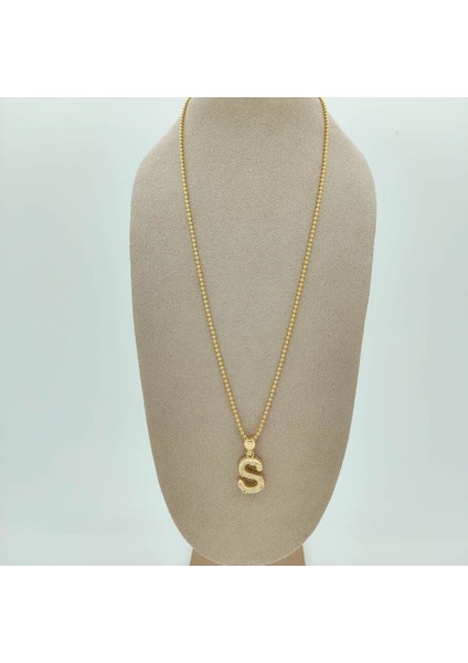 S Harfi Taşlı Kolye Ucu - KLU0676 modelleri