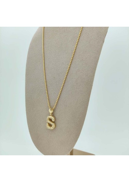 S Harfi Taşlı Kolye Ucu - KLU0676 fırsatları