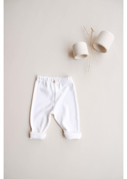 Beyaz Penye Bebek Tayt