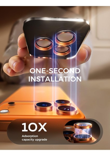 iPhone 17 Pro Max - 17PRO Takma Aparatlı Metal Temperli Dayanıklı Kamera Lens Koruyucu Hd Kalite