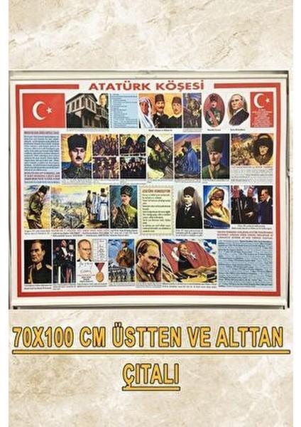 Atatürk Köşesi Çıtalı 50x70 cm ve 70x100 cm Boyutlarında Okul Ürünleri modelleri