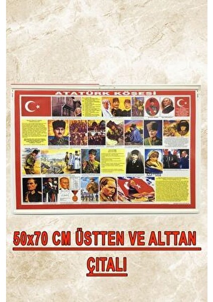 Atatürk Köşesi Çıtalı 50x70 cm ve 70x100 cm Boyutlarında Okul Ürünleri fırsatları