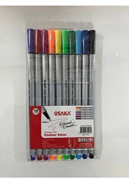 10'lu Renkli Fineliner Kalem Seti 0.4 mm Kokusuz ve Su Bazlı Mürekkep fiyatları