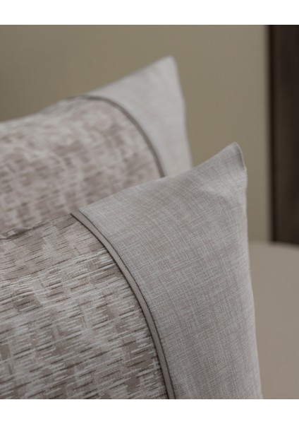 Petrus King Size %100 Pamuk Madame Coco Crep Baskılı Nevresim Takımı - Bej