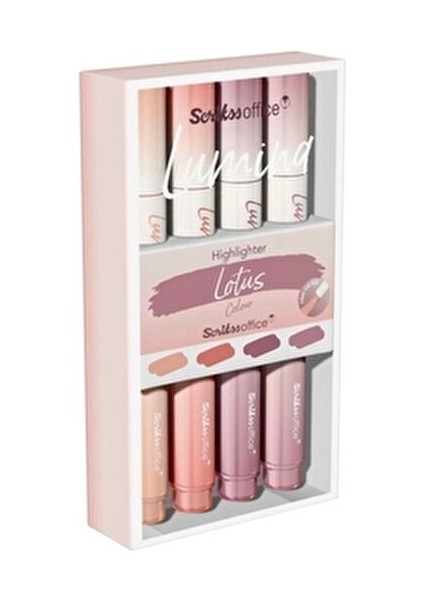 Lumina Lotus Fosforlu Kalem 4'lü Set Neon Renkler Aşınmaya Dayanıklı Uçlar modelleri
