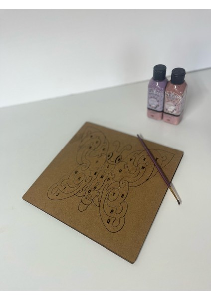 Boyanabilir Ahşap Alfabe Kelebek Puzzle Ham Mdf 6mm