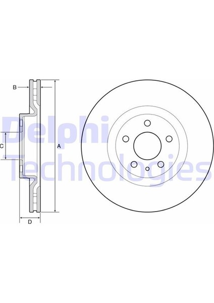 Delphı BG4654C - On Fren Dıskı Fıat 500L 12 284×22X44