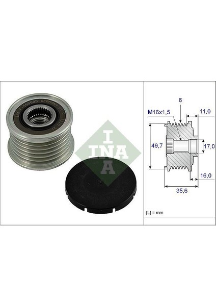 535001610 - Alternator Kasnagı Mercedes W202 W203 CL203 C209 W210 W461 W163 W220 W638 W639 B901 B904