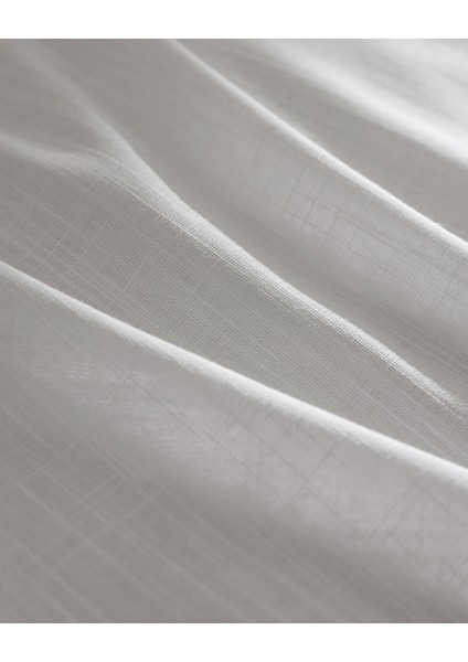 Tina King Size Linen Look Yıkamalı %100 Pamuk Nevresim Takımı - Beyaz/Bej