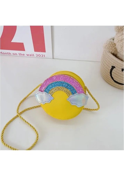 Çocuk Çantası Ilkokul Karikatür Sevimli Gökkuşağı Para Cüzdanı Mini Crossbody Çanta Kızlar Için Çocuk Çantaları Renk: Sarı (Yurt Dışından)