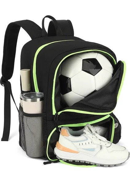 Çapraz Sınır Yeni Sırt Çantası Futbol Çantası Su Geçirmez Spor Ekipmanı Çantası Açık Basketbol Voleybol Çantası Uygun ve Lightweicolor: Blackgreen (Yurt Dışından)