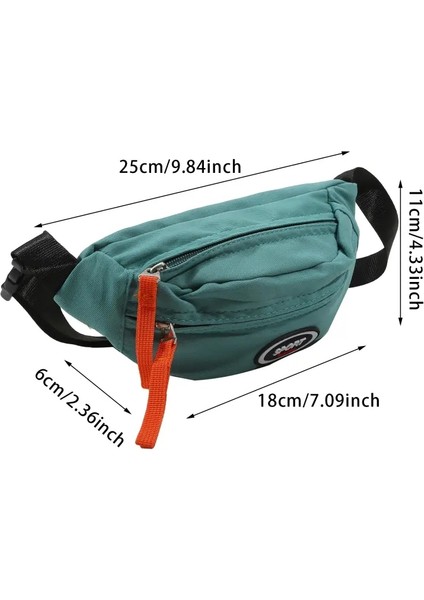 Yeni Moda Sevimli Çocukların Göğüs Çantası Bir Omuz Crossbody Fanny Paketi Tuval Diyagonal Çanta Kız Çocuk Fermuarlı Çanta Parası Pursecoor: Yeşil (Yurt Dışından)