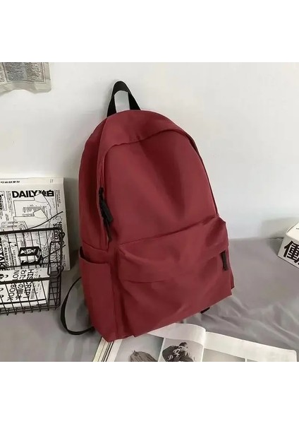 Siyah Gri Beyaz Kırmızı Çok Yönlü Sırt Çantası Yüksek Kaliteli Büyük Kapasiteli Su Geçirmez Seyahat Çantası Yıkanabilir Naylon Bilgisayar Çantası Unisex Renk: Kırmızı (Yurt Dışından)